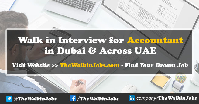 Walk in Interview for Accountant