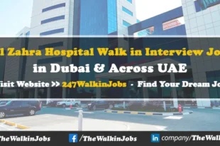 Al Zahra Hospital Walk in interview Jobs