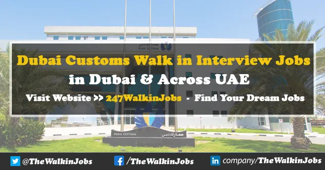 Dubai Customs Walk in interview Jobs 